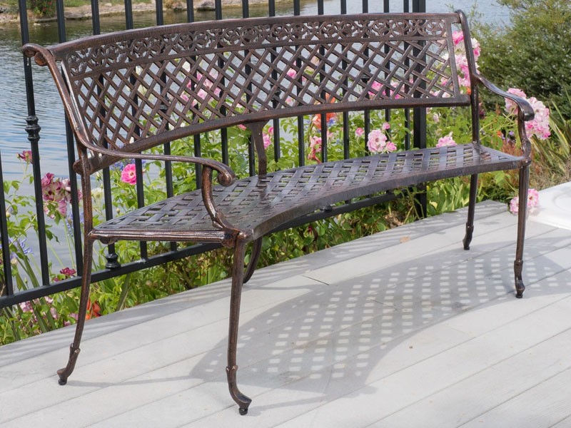 Bainbridge Outdoor Antique Copper Cast Aluminum Bench