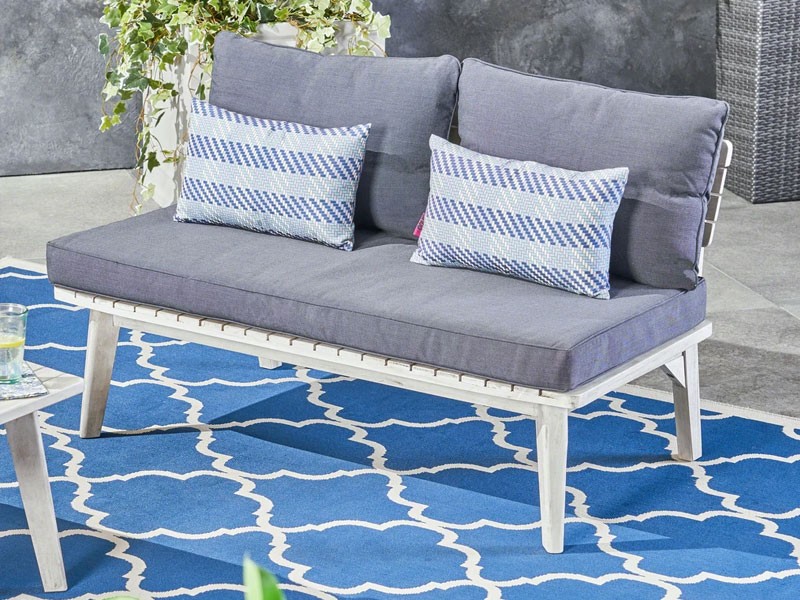 Boyle Outdoor Acacia Wood Loveseat