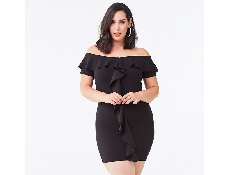 Plus Size Ruffled Mini Dress For Women