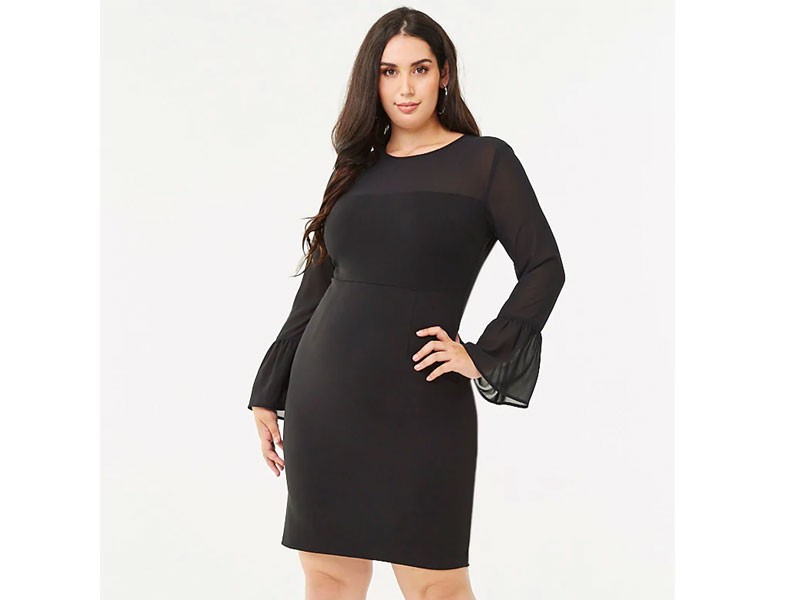 Plus Size Combo Women's Mini Dress