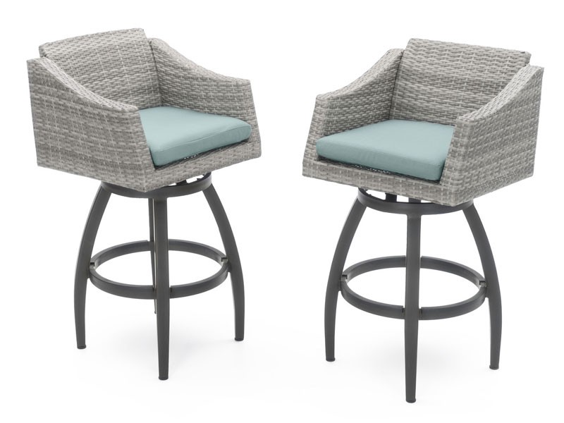 Cannes Swivel Barstool 2pk Bliss Blue