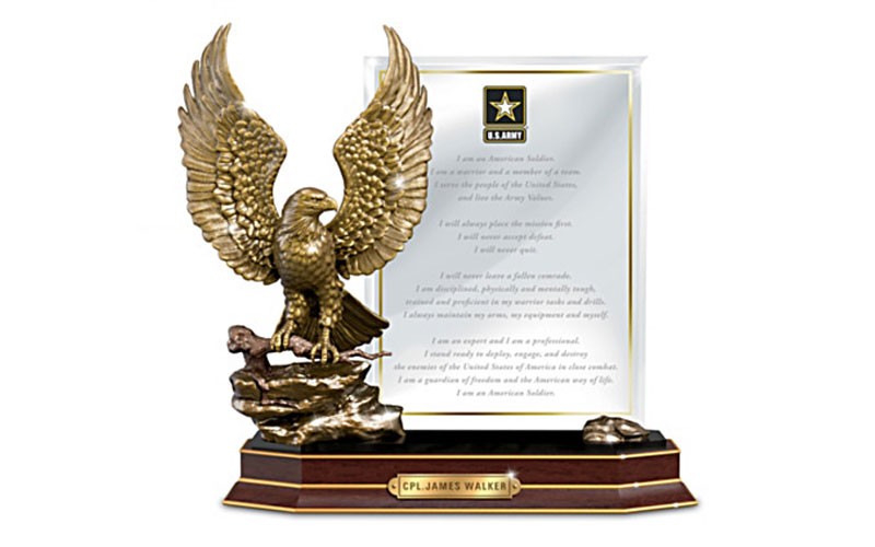 Army Honor Eagle Sculpture With Personalized Plaque