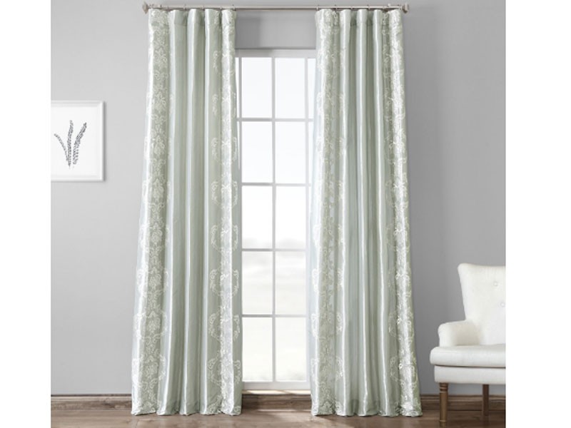 Anastasia Sterling Grey Designer Embroidered Curtain