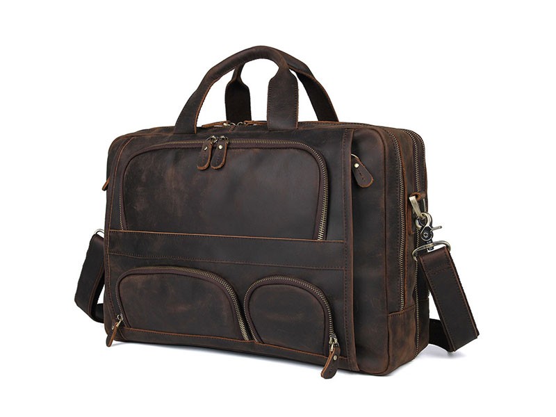 Azores Top Grain Distressed Leather Overnight Carry On Travel Bag