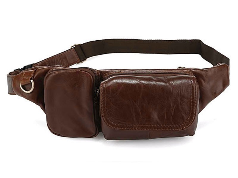 Soft Vintage Leather Waist Fanny Pack & Sling