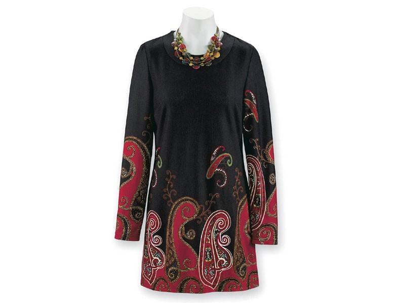 Paisley-Border Tunic For Women