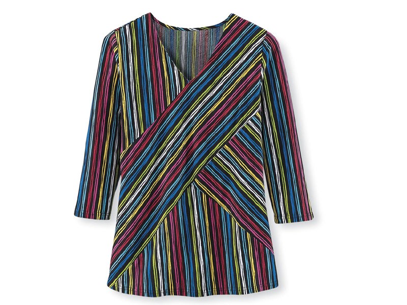 Crisscross Striped Tunic For Women