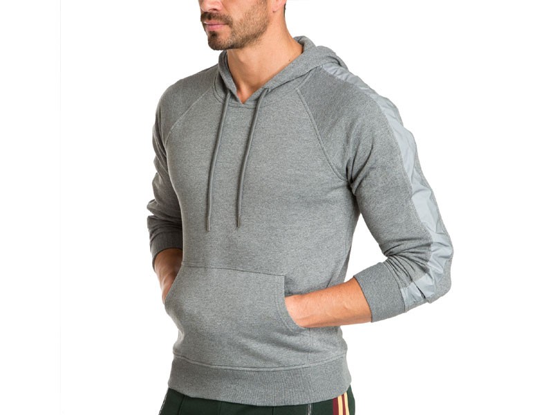 Reflective Side Stripe Gray Men's Hoodie