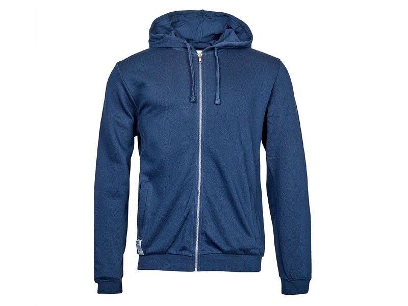 Sustainable Zip-Up Men's Hoodie Navy Blue