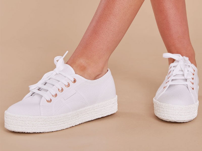 2730 Cotropew White And Rose Platform Sneakers For Women