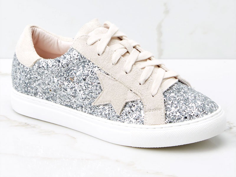 Getting Better Silver Glitter Women's Sneakers