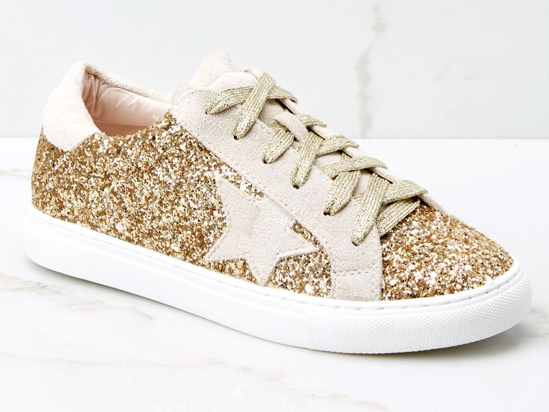 Getting Better Gold Glitter Sneakers For Women