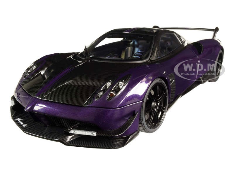 Pagani Huayra Purple Metallic with Carbon Accents 1/18 Diecast Model Car
