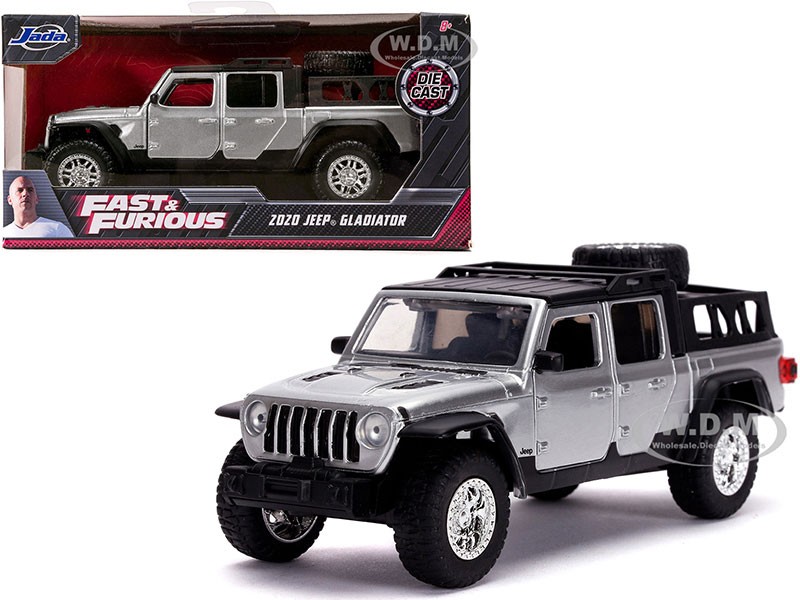 Jeep Gladiator Pickup Truck Silver with Black Top Model Car