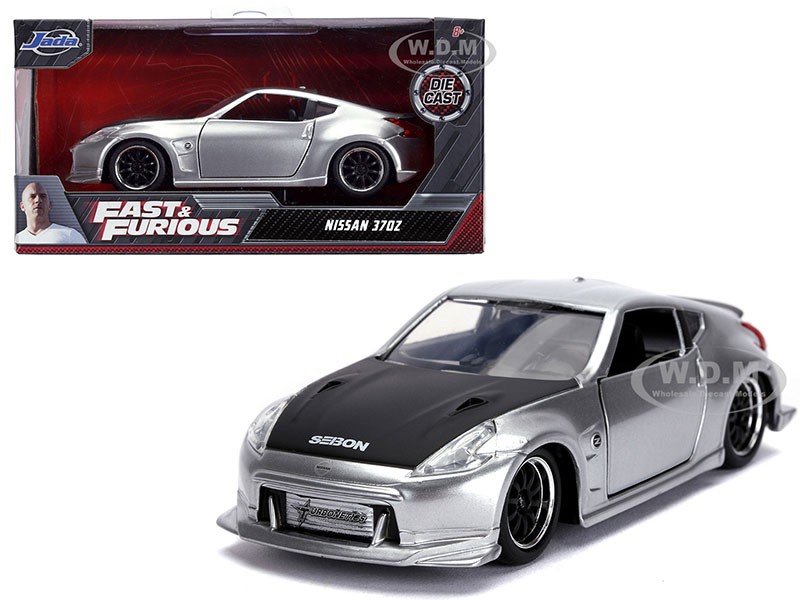 Nissan 370Z Silver with Black Hood Fast & Furious Series Model Car
