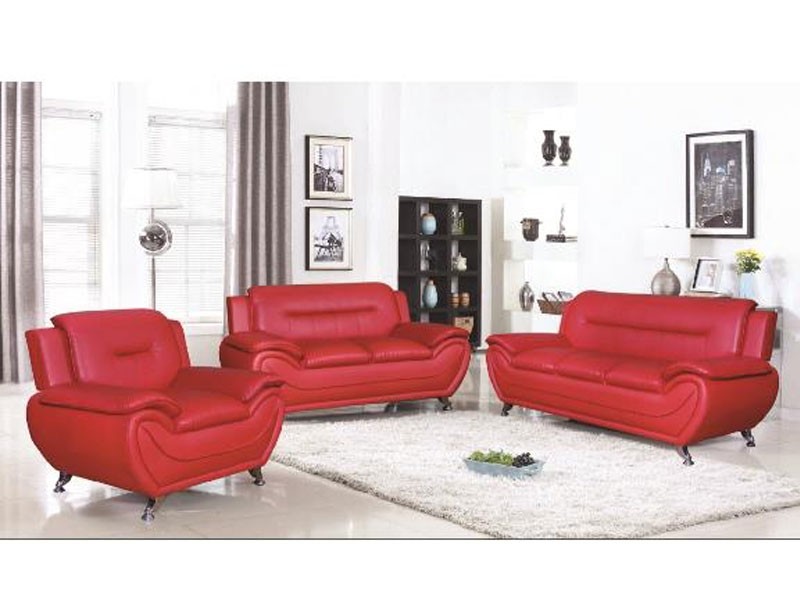 Montecatini Norton Rich Red Sofa And Loveseat Set