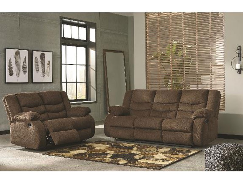 Ashley Furniture Tulen Chocolate Reclining Living Room Set