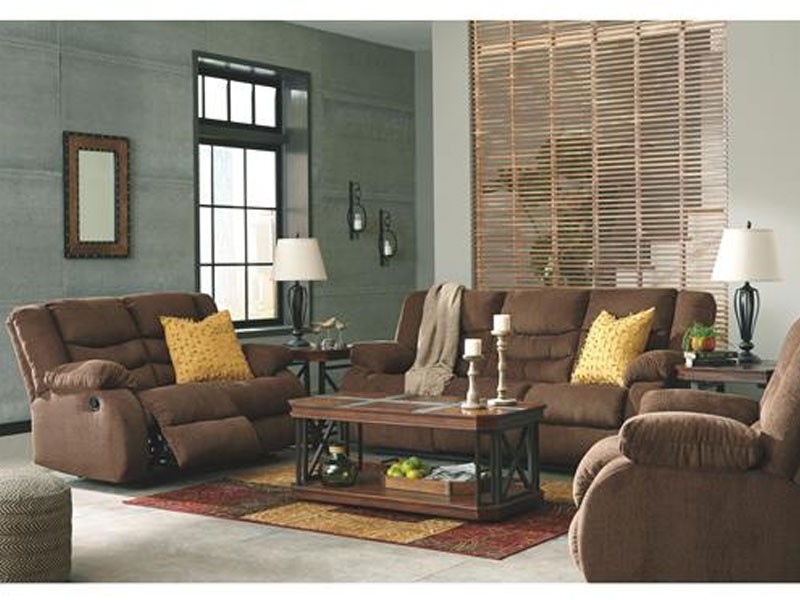 Ashley Furniture Tulen Chocolate Reclining Living Room Set