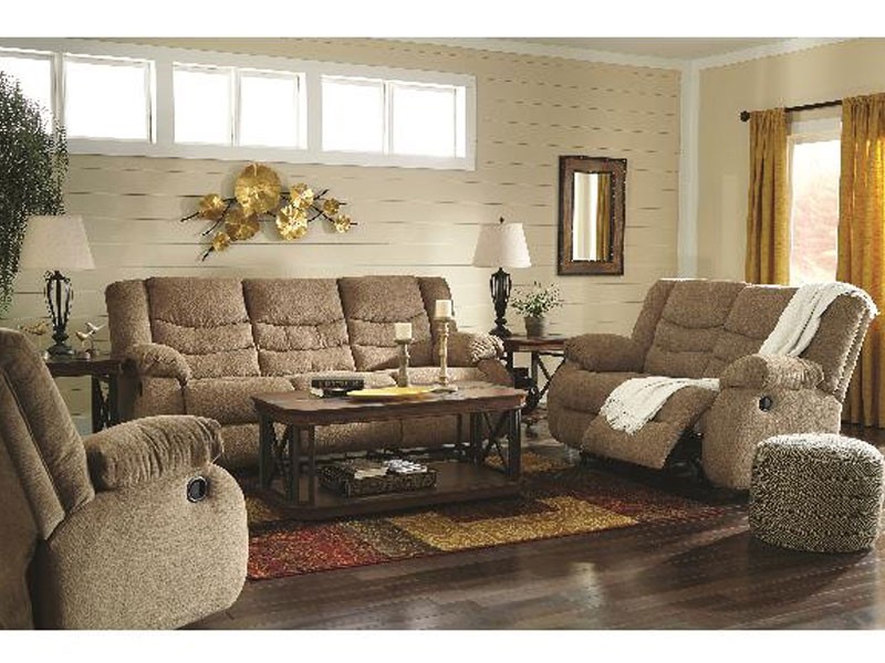 Ashley Furniture Tulen Beige Reclining Living Room Set