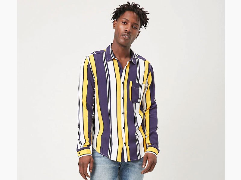 Classic Striped Chest Pocket Shirt For Men