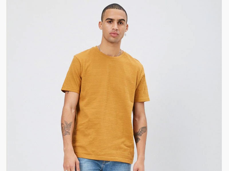 Textured Striped Tee For Men
