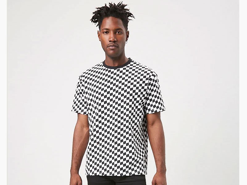 Checkered Men's Crew Neck Tee