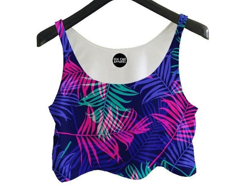 Neon Leaf Crop Top For Women