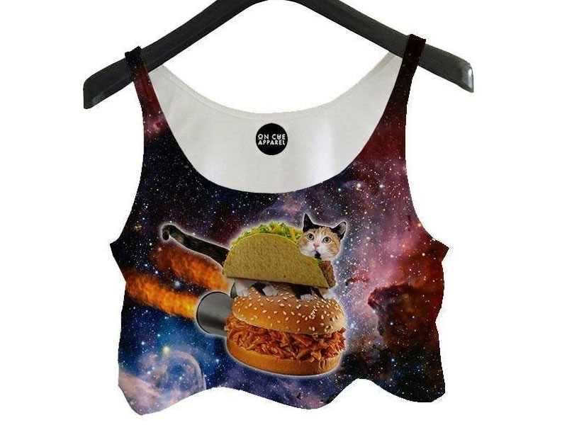 Super Taco Cat Crop Top For Women