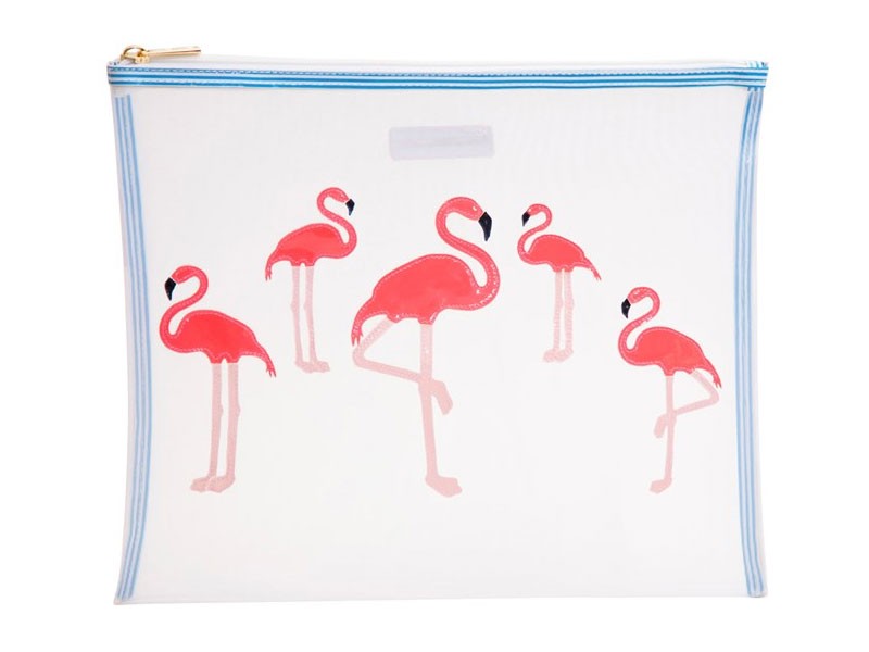 White Mesh Lydia Flat Case with Watermelon Flamingos 5