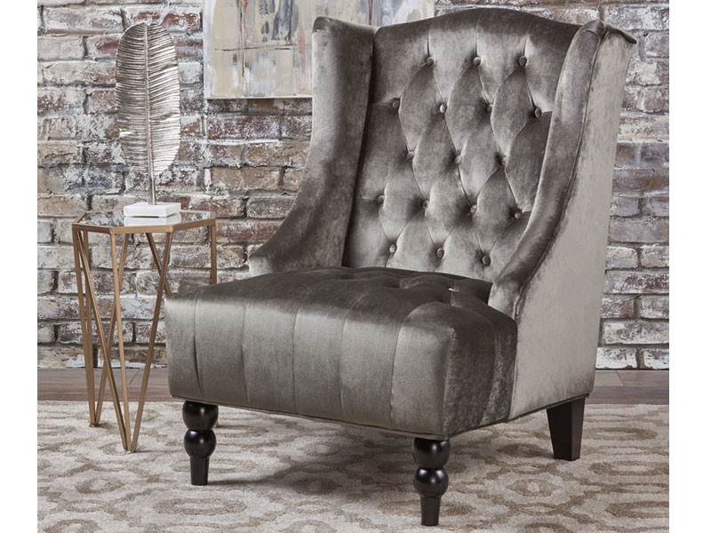 Talisa Winged High-Back Tufted New Velvet Club Chair