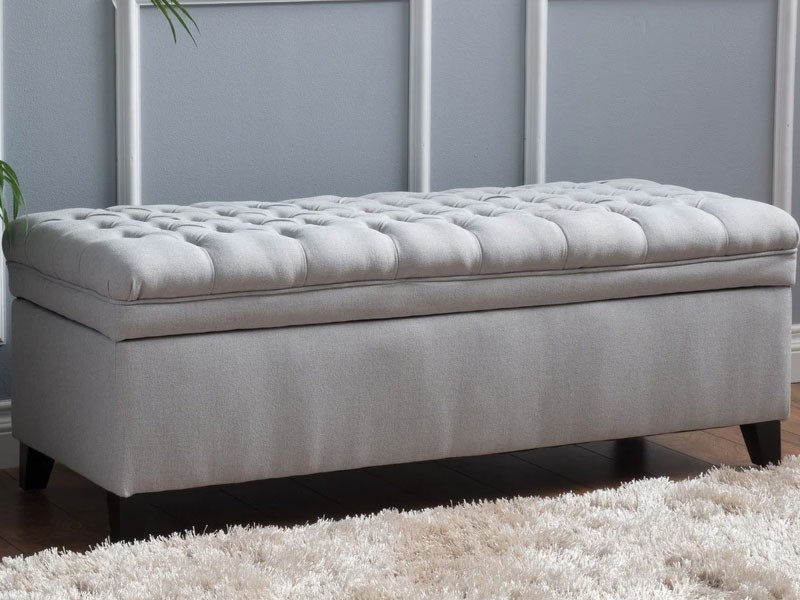 Laguna Tufted Fabric Storage Ottoman Bench