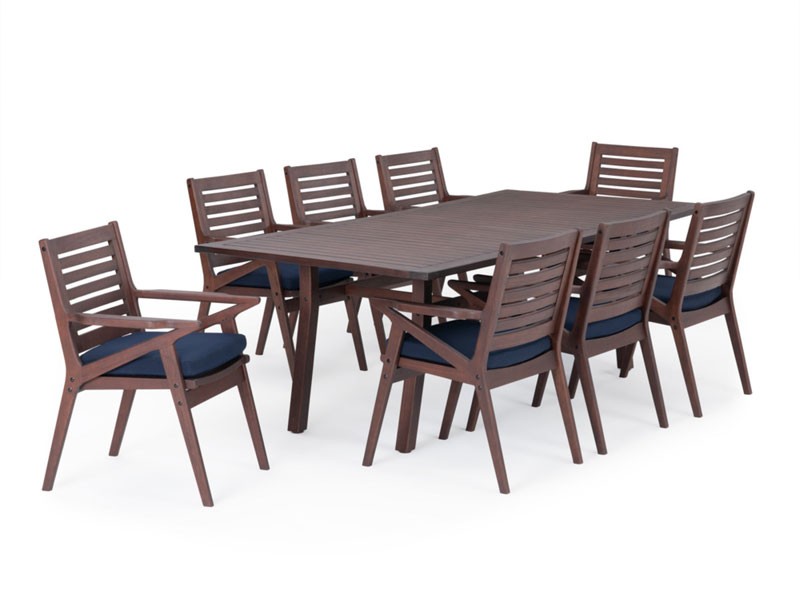 Vaughn 9 Piece Dining Set Navy Blue