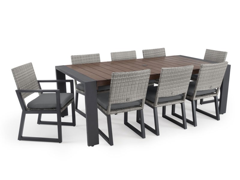 Milo Gray 9 Piece Dining Set Charcoal Gray