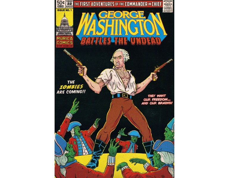 Washington Battles the Undead Vintage Comic Poster Print