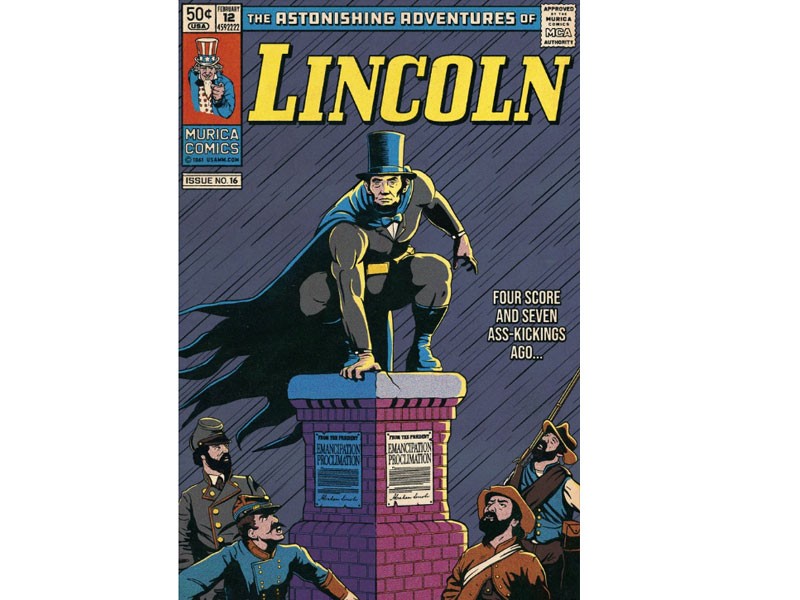 Lincoln: The Dark Night Vintage Comic Poster Print