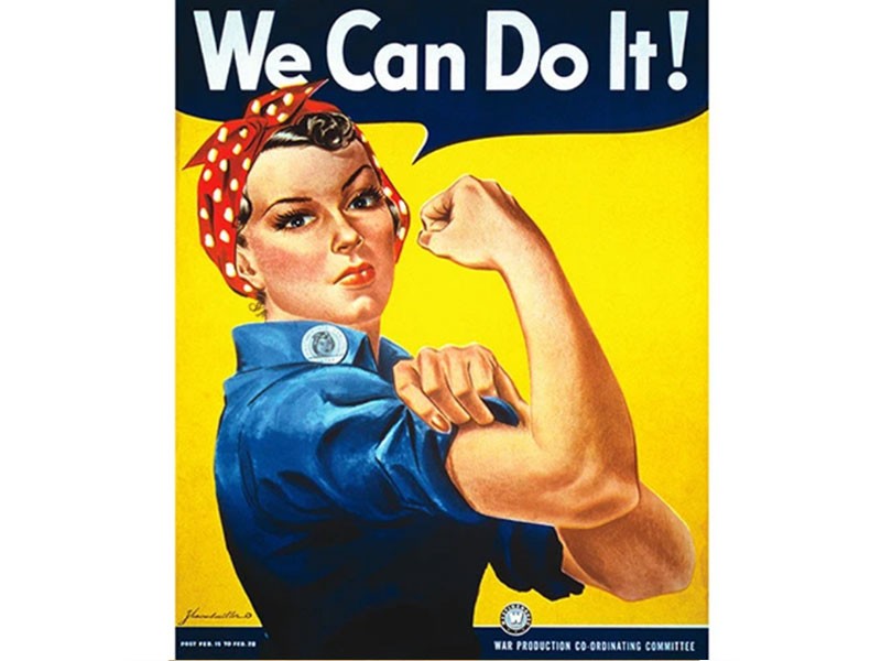 Rosie the Riveter 8 x 10 Vintage Canvas Print