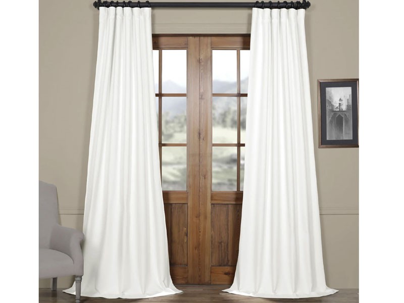 Solid Soft Tan Voile Poly Sheer Curtain Pair