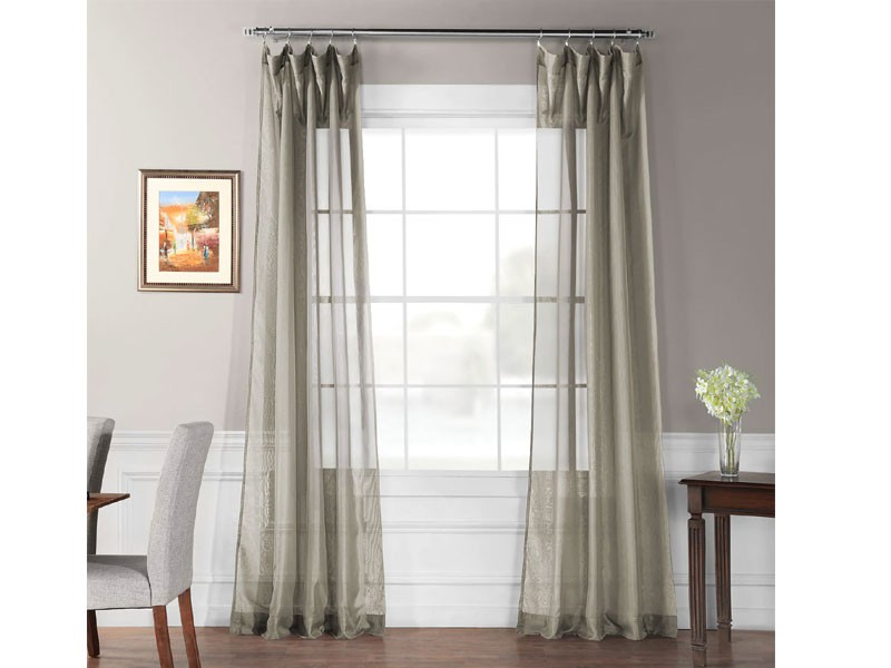 Signature Double Layered Museum Grey Sheer Curtain