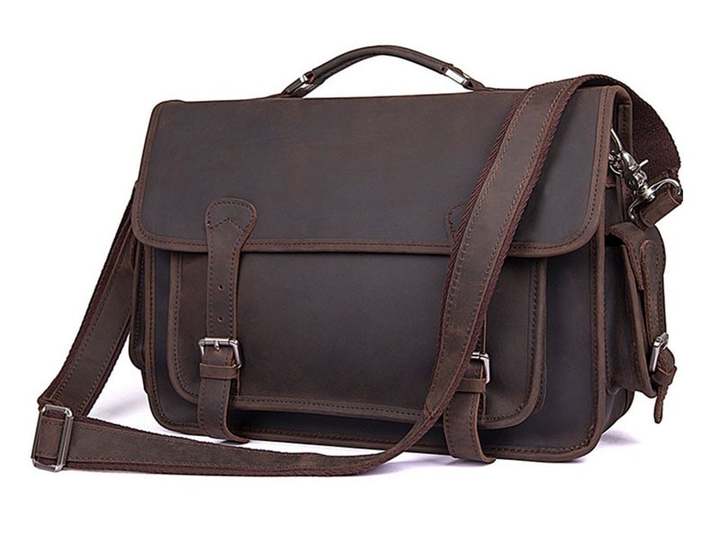 Bremen Men's Full Grain Distressed Leather Cross Body & Travel Bag