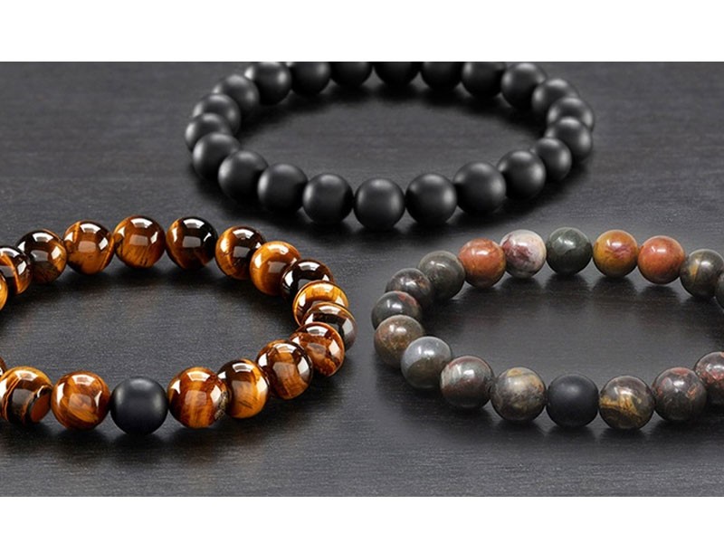 Men's Natural Healing Stone Stretch Bracelet