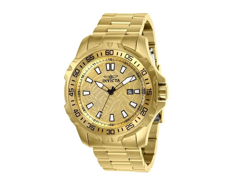 Invicta Men's 25786 Pro Diver Quartz 3 Hand Gold Dial Watch For Men