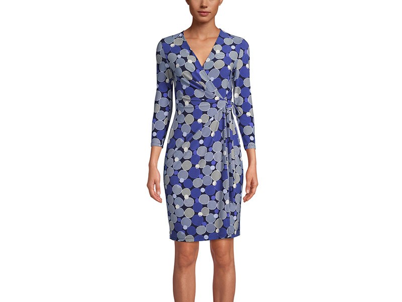 Women's Anne Klein 3/4 Sleeve Print Wrap Dress