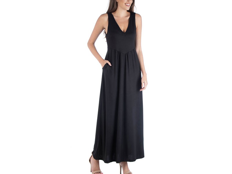 Women's 24/7 Comfort Apparel Sleeveless V-Neck Maxi Dress