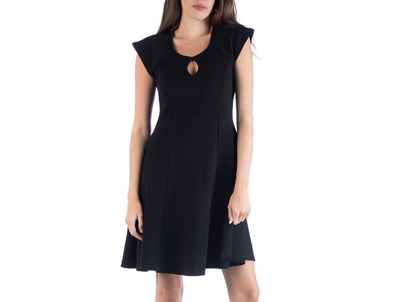 Women's 24/7 Comfort Apparel Fit & Flare Dress with Keyhole