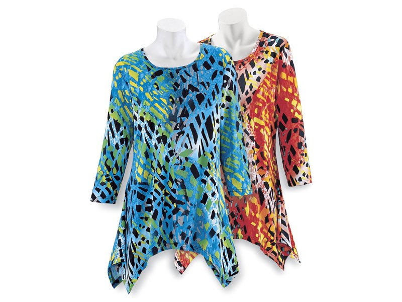 Abstract Confetti-Print Tunic For Women