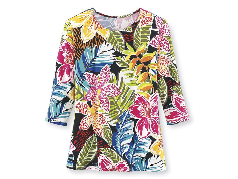 Women's Sketched Florals Knit Tunic