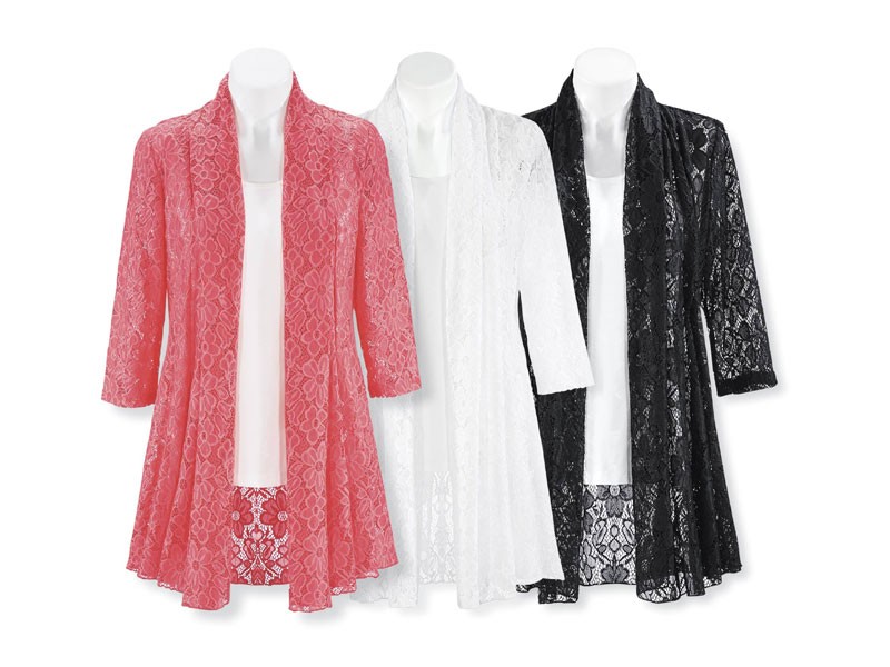 Lace Open-Front Cardigan For Women