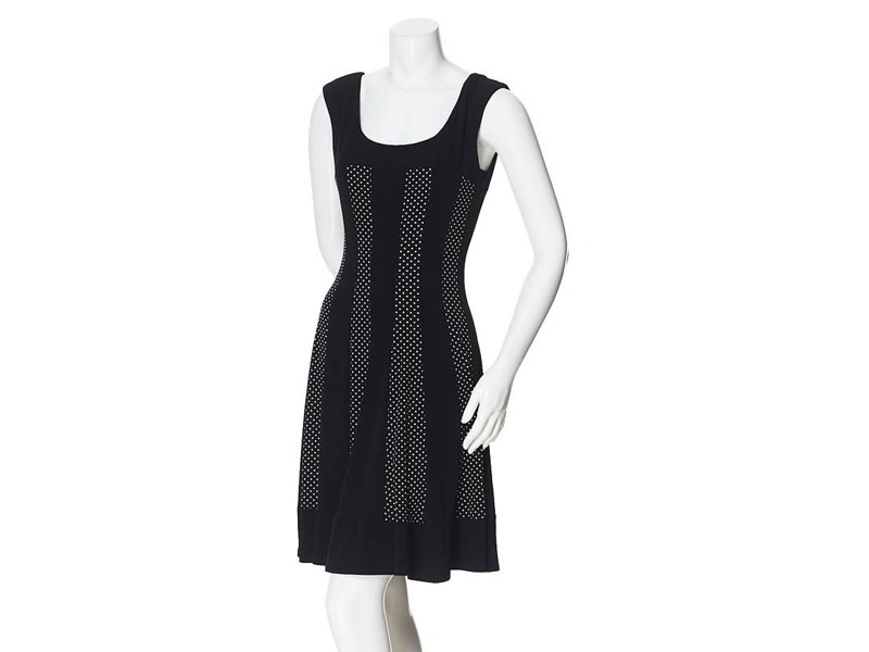 Women's Connected Apparel Sleeveless Referee Dot Striped Dress