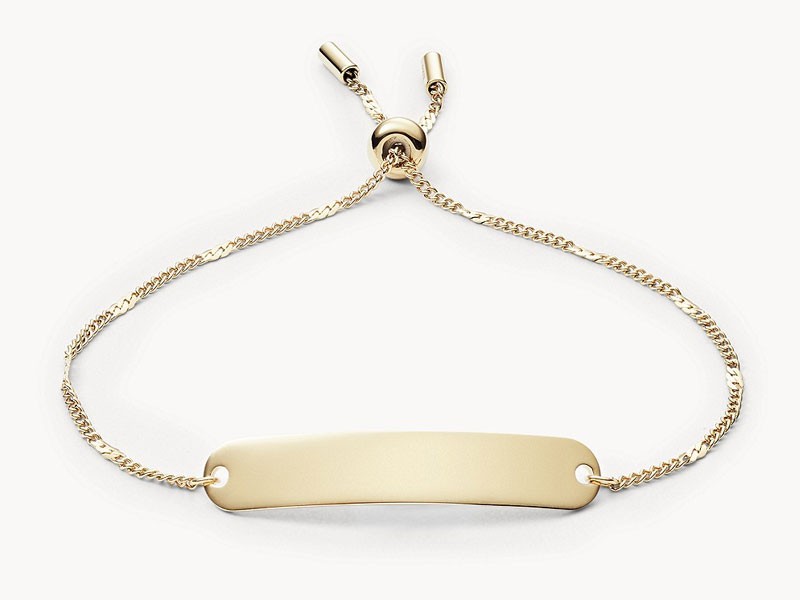 Plaque Gold-Tone Steel Bracelet For Women