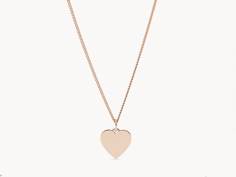 Heart Rose Gold-Tone Stainless Steel Necklace For Women